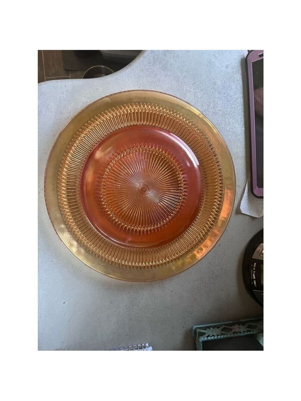 Jeannette Marigold Sunburst platter